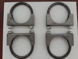 Paquete de 4 abrazaderas silenciadoras de acero de 2-1/2" con tuercas - Imagen 1 de 3