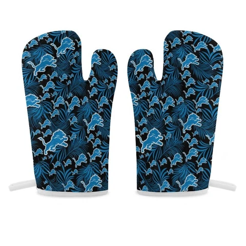 Detroit Lions Thermal Gloves Oven Gloves 2 Piece Set of Insulated Gloves Cover