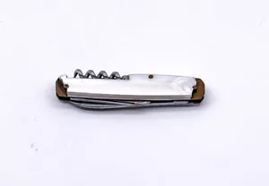 Vintage Perlmutt Taschenmesser Werbetaschenmesser Mercedes Benz Solingen | Weiß - Bild 1 von 14