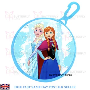 Kids Round Character PVC Front Coin Wallet Purse with Clip - Disney Frozen - Picture 1 of 1