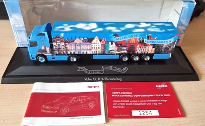 Herpa VOLVO FH GL Mecklenburg Vorpommern Truck 2003 boxed original packaging ... - Image 1 of 4