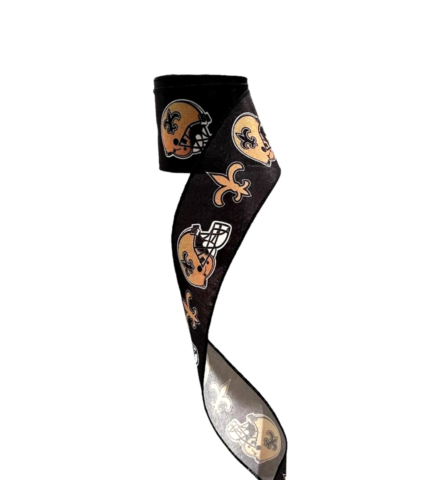 2.5" Wired Saints Football Sports Team Ribbon  (10 Yard Roll) - Image 1 of 1