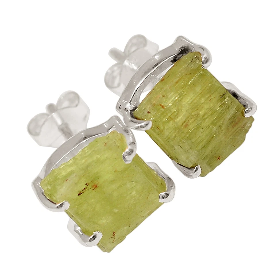 Pendientes de plata 925 de cianita verde menta natural - India joyería ALLE-19522 Foto 1 de 1