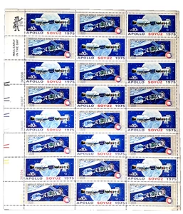 US Stamp Block of 24, Scott #1569-1570,  1975 Apollo-Soyuz Mission, 2 varieties - Picture 1 of 4