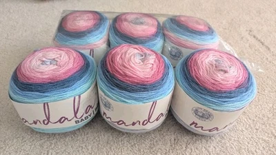 Lion Brand Mandala Yarn Discontinued Arendelle,  New Lot of 6 Matching Dye Lot - Image 1 of 4