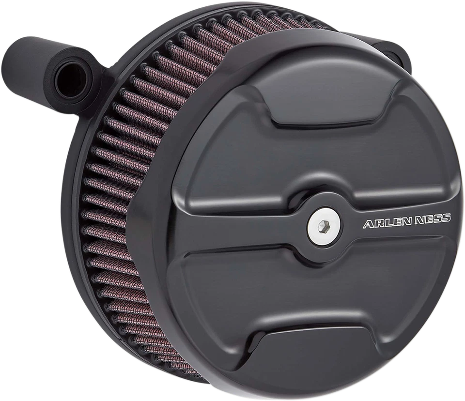 Arlen Ness 黑色指关节大吸盘空气净化器过滤器套件 99-17 Harley Touring — 第 1/1 张图片