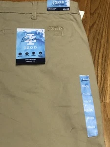Neu mit Etikett Izod Salzwasser Stretch Chino khaki Herrenhose Größe 40 x 30 Einzelhandel $ 70 - Bild 1 von 6