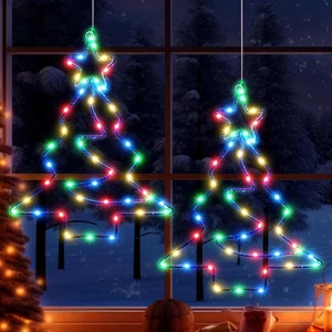 2 Pack Christmas Window Lights - Indoor Christmas Tree Lights with Suction Cup f - Picture 1 of 12