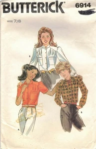 6914 Butterick Young Junior/Teen locker sitzende Bluse Vintage Schnitt Größe 7/8 - Bild 1 von 2