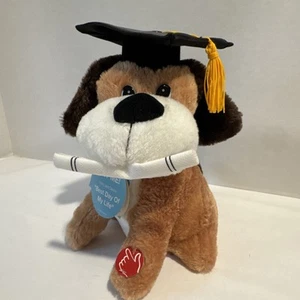 Dandee Plush Animated Graduation Puppy Dog “Best Day If My Life” Cap Diploma 9in - Picture 1 of 9