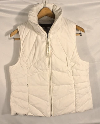 Kenneth Cole Women's Size LRG White High Neck Puffer Vest Zip Jacket down - Image 1 of 4