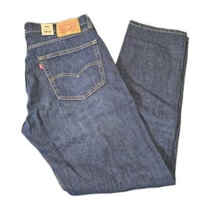Men’s LEVI'S 505 Regular Fit Stretch Jeans Size 36x34 Dark Wash Eco Ease - Picture 1 of 7