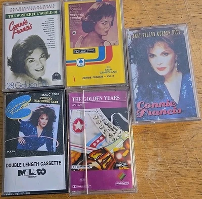 Connie Francis Cassette Lot (5) Rare Indonesian, AUS, US Releases. See Photos Foto 1 de 2