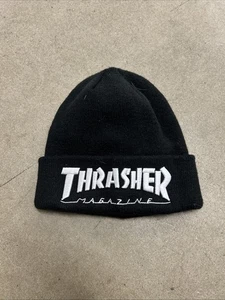 THRASHER MAGAZINE Beanie. Skater Skullcap Hat Black - Picture 1 of 4