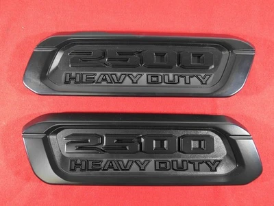 2x OEM RAM2500 HEAVY DUTY Emblem Hood Badge fits RAM 2500 All Black - Image 1 of 4