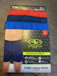Athletic Works Pack Of 3 Men's Performance Mesh Boxer Briefs 6" Inseam Size S - Picture 1 of 6