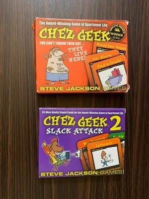Juego de Cartas Chez Geek 1 y 2 Steve Jackson 2ª Edición Caja Instrucciones Foto 1 de 4
