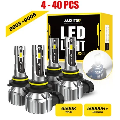 AUXITO 9005 9006 4-40X LED Headlight Low High Beam 6500K Bright White Bulbs Kit - Image 1 of 4