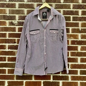 English Laundry Blaque Label Size S Check Pattern Flip Cuffs Long Sleeve - Picture 1 of 11