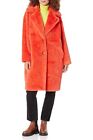 Steve Madden Maxwell Faux Fur Coat Firey Coral Orange XS NWT $139