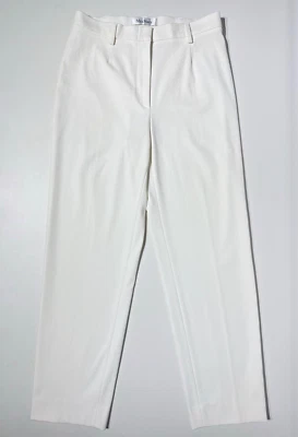 MAX MARA 白色高腰踝裤棉质弹力意大利制造女式尺寸 8 — 第 1/4 张图片