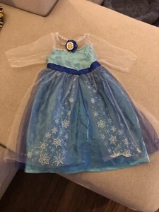 Disney Jakks Elsa FROZEN Girls Size 4-6X Dress Snow Queen Gown Costume Play - Picture 1 of 8