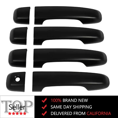 Cubierta de manija de puerta delantera trasera izquierda derecha negra mate para Toyota 4Runner 2010-2022 Foto 1 de 4