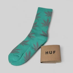 HUF Green And Grey  Plantlife Weed Marijuana Pot Leaf Socks - Picture 1 of 3