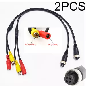 2 Stück 4 Pin FeStecker auf Cinch Adapter Kabel Konverter für Auto Rückfahrkamera Video - Bild 1 von 7