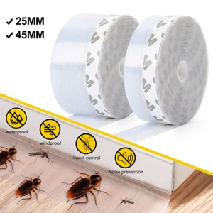 Door Draft Stopper Seal Self Adhesive Weather Stripping Tape Under Bottom Strip - Picture 1 of 14