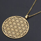 Stainless Steel Pendant Necklace Lobster Flower Of Life Silver 17.7" 1.5mm Z605