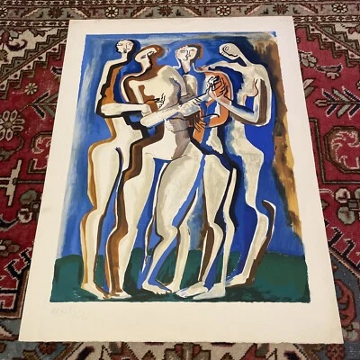 ZADKINE Осип Цадкин Lithographie Sur BFK Rives « La Famille » 1967 Rarissime ! - Photo 1/4