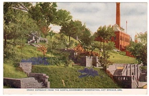 Postal de colección Arkansas Gran Entrada Gobierno Reserva Hot Springs Ark - Imagen 1 de 2