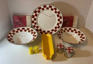 Summer Picnic Lot (12) Golden Rabbit Enamelware Napkins Candles Corn Holders S&P - Picture 1 of 15