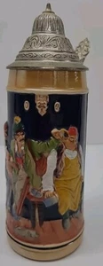 Vintage 9" Lidded Ceramic German Stein Ein Volles Glas Des Gastes Spass - Picture 1 of 11