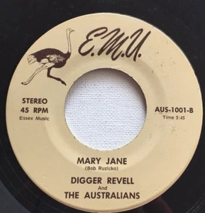 DIGGER REVELL AND THE AUSTRALIANS, MARY JANE, EMU#1001, RARE 45 RECORD - Picture 1 of 4