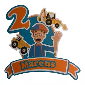 Blippi Inspired Custom Personalised Cake Topper decoration Add Any Name / Age - Picture 1 of 2