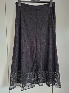 M&S Black lace skirt with lining. Size 14 petite length. BNWOT - Picture 1 of 11