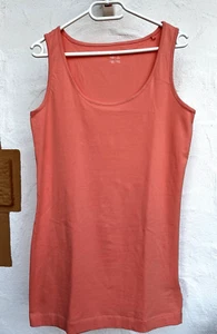 NEU - neues Baumwoll Damen Basic Long-Top pfirsichfarben in Gr. L - XL - Bild 1 von 4
