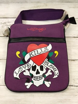 Y2K Deadstock Ed Hardy Purple Shoulder Bag - Image 1 of 4