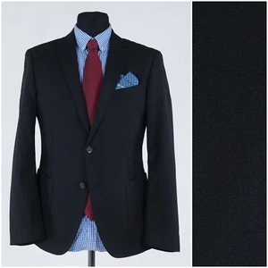 Mens Half Lined Blazer 40R UK Size STRELLSON Black Wool Sport Coat Jacket - Picture 1 of 16