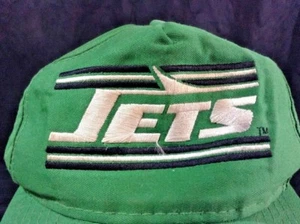 Vtg Jets Snapback Hat Distressed Drew Pearson NFL Football Adjustable Destroyed - Picture 1 of 9