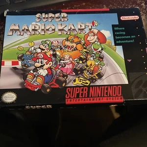 Super Mario Kart (SNES) Super Nintendo NES Black Label Complete in Box 1992 CIB - Picture 1 of 4