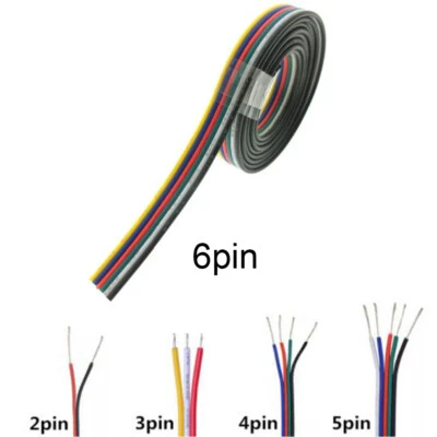 1-100m 2/3/4/5/6 Pin Extension Connector Wire Cable Cord For 3528/5050 LED Strip - Image 1 of 4