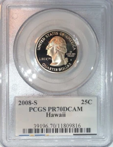 2008-S Hawaii Clad State Quarter Proof PCGS PR70DCAM Flag Holder - Picture 1 of 2