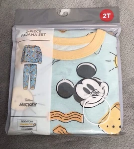 NUEVO CON ETIQUETAS Disney Junior Mickey Mouse Juego de 2 Pijamas Manga Larga Unisex Talla 2T - Imagen 1 de 4