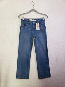 Levis 505 Boys Jeans 10R Blue Cotton Blend Straight Leg Ankle Denim 26x25 - Picture 1 of 22