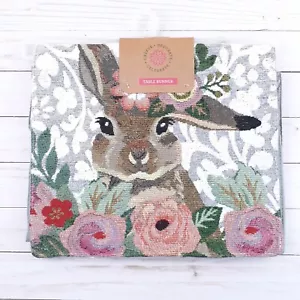 Wandteppich Tischläufer Hase Blumen Blumen Blumen 13x72 Ostern Frühling - Bild 1 von 4