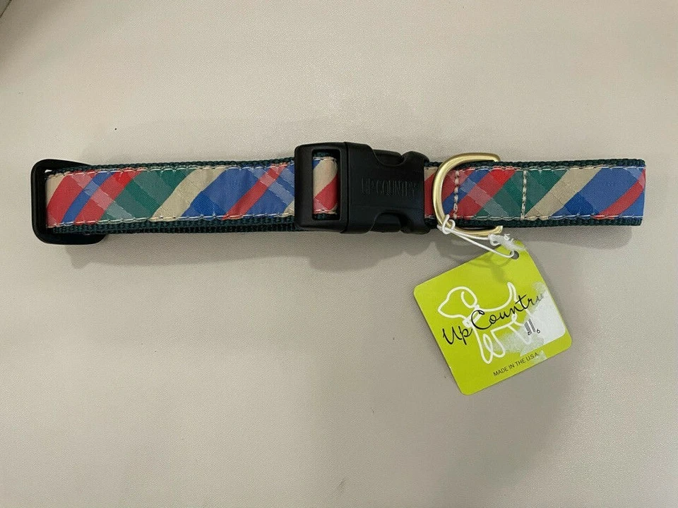 t) Collar de perro Up Country Pink Madras Design 1" de ancho ¡NUEVO! X-Large,Large,Small,XS Foto 1 de 1