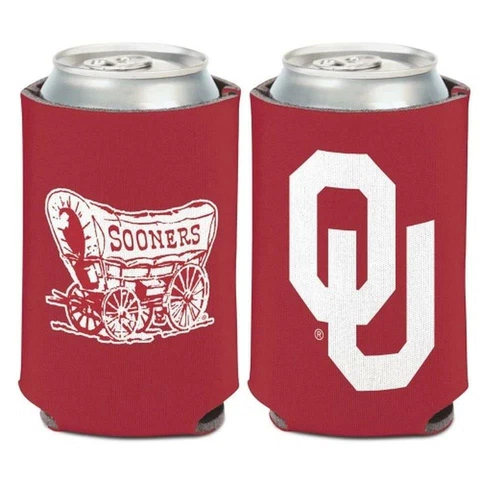 Oklahoma Sooners 12oz Two Sided Can Cooler [NEW] NCAA Coozie Koozie Beer Drink Cover